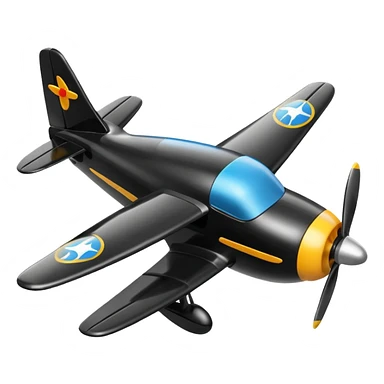 toy black plane sticker