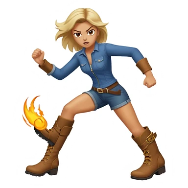 Woman angry kickin sticker