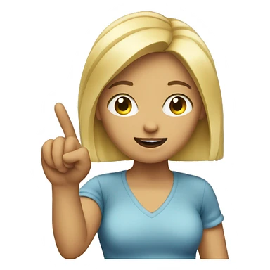 blonde girl pointing finger sticker