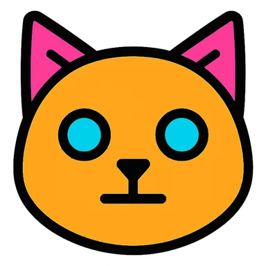 cat head only, neutral face, inspired by Solana logo, crypto project style sticker