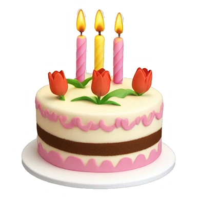 Birthday cake age 19 with tulips sticker