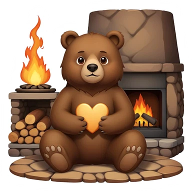 Bear with hearth love sticker