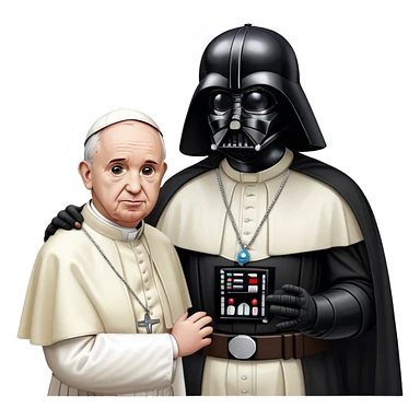 Papa Francisc with drath vader  sticker