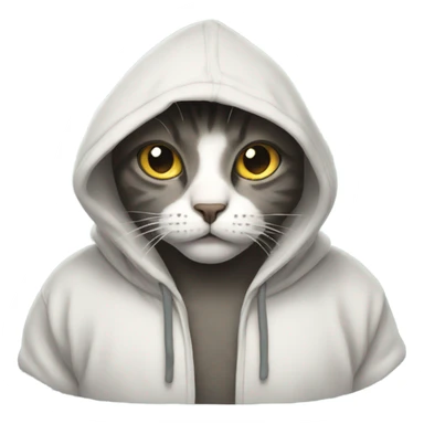Cat wearing a big hoodie sticker