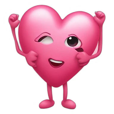 Heart with a sweet face with arms and legs coming out of it sticker