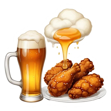 Korean chicken with beer sticker