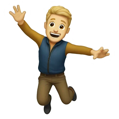 White man jumping over stream sticker