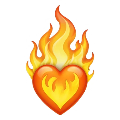 black heart with a flame sticker