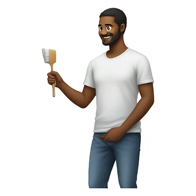 man painting on wall sticker