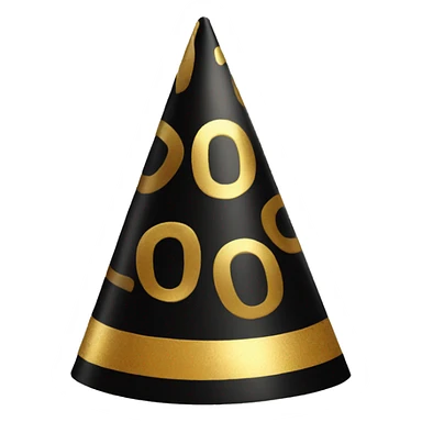 New Year's party hat black gold sticker