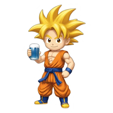Goku qui boit une bière sticker