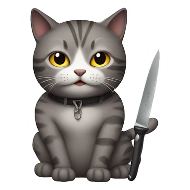 cat with knife sticker