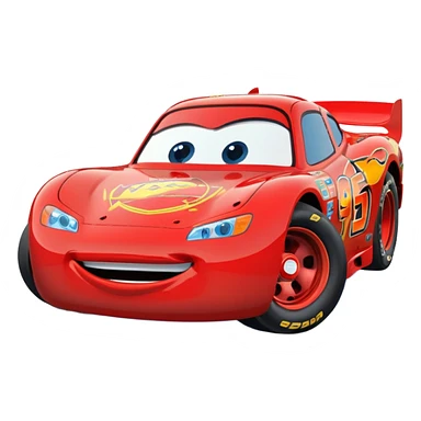 Lightning McQueen 95 blue race car winking cartoon style sticker