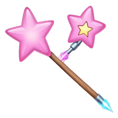 wand with pink heart shooting star effect sticker