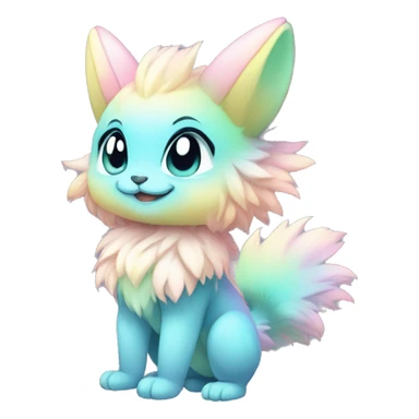 Anthro-Pastel-Gradient-Fur-Sona-Chibi-Shiny-Fakémon full body sticker