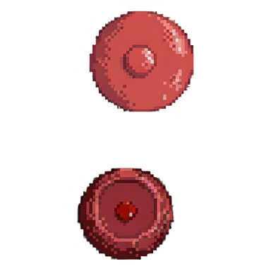 Pale red blood cell next to a normal red blood cell showing anemia comparison sticker