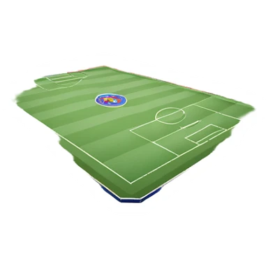 fc basel soccer stadium with mainly blue seats. however,on one side of the stadium red seats form the name ‚fc basel‘ sticker