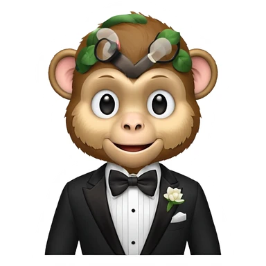 Groom monkey sticker