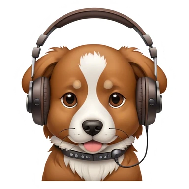 Perro con audífonos  sticker