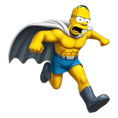 homer simpson superhero flying sticker