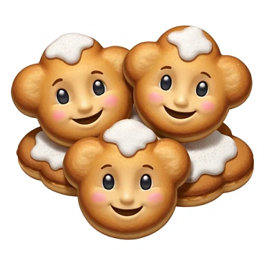 beignets with faces sticker
