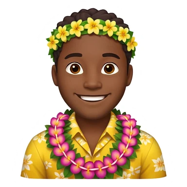 hawaian black man sticker