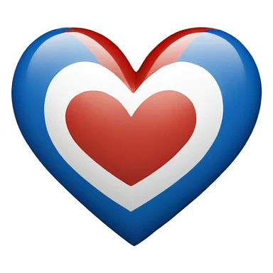 heart with blue red and white stripe sticker