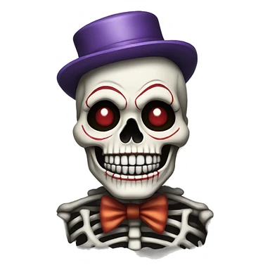 Skeleton with clown makeup sticker