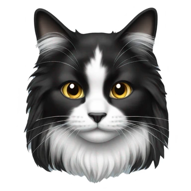 Black and white long haired cat sticker