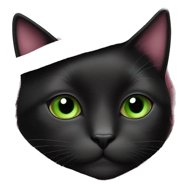 cozy black cat with green eyes in pink blanke sticker