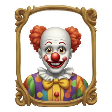 A clown looking in the mirror sticker