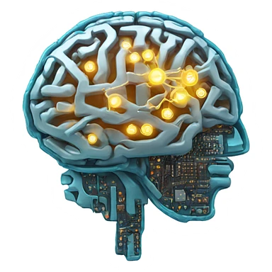 Cyborg brain with circuitry sticker