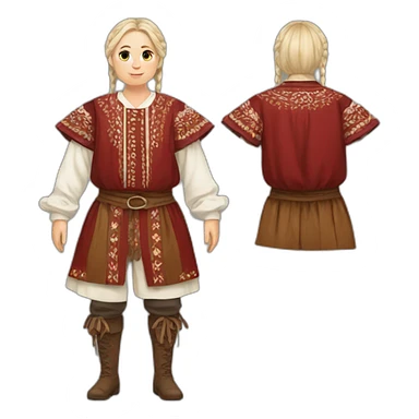 latvian folk costume full body sticker