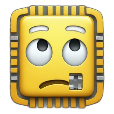 cpu microchip happy face sticker