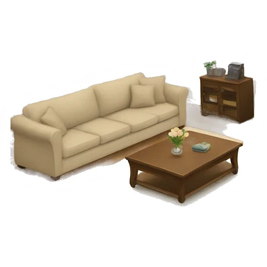 Large beige living room sticker