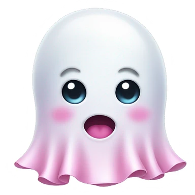 cute ghost with pink bow sticker