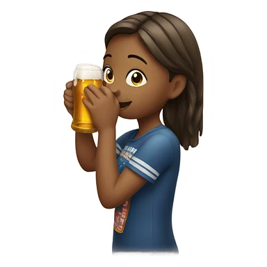 Girl drinking beer sticker