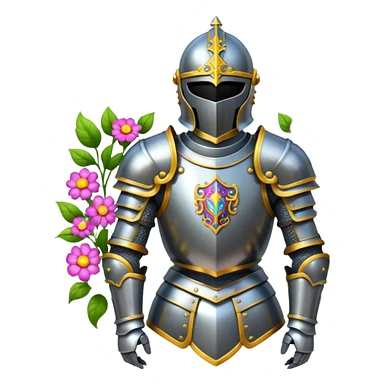 Knight armor  in flowers sticker