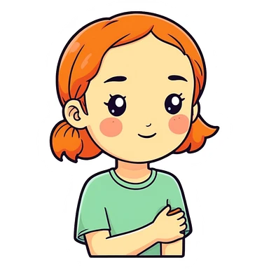 freckled girl, cartoonish sticker style sticker