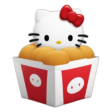 Hello kitty eat mcdo sticker