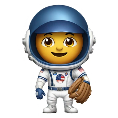 Astronaut playing baseball  sticker