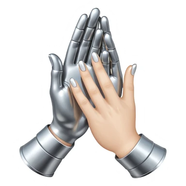 praying metallic hands sticker