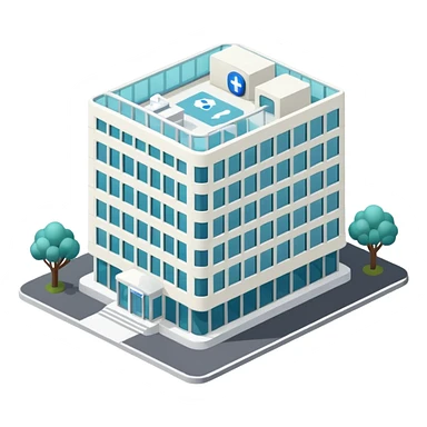 hospital isometric view building sticker
