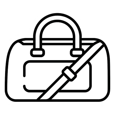 all white duffle bag with white strap sticker