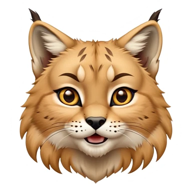 Cinematic-realistic cute-Lynx-Portrait-Emoji – Head tilted dramatically with an exaggeratedly amused expression, featuring a thick, tufted golden-brown coat with striking black ear tufts, wide, expressive amber eyes filled with playful disbelief zoomed out showing shoulders sticker