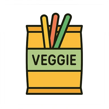 veggie straws, minimal flat icon, simple shapes, no text sticker