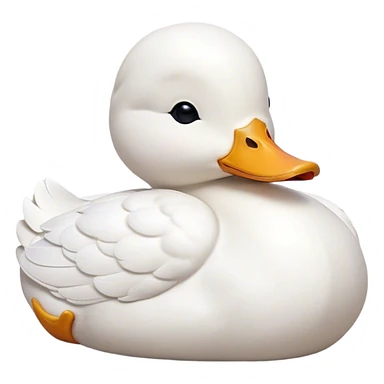 Meme-Worthy Cute Sleeping White Duck Portrait Emoji, Head resting peacefully with a contented smile, showcasing a sleek, graceful build and a luxuriously soft pure white plumage, eyes shut in a serene, restful nap, Simplified yet hilariously adorable features, highly detailed, glowing with a soft, drowsy light, high shine, relaxed and utterly lovable, stylized with an air of playful laziness, bright and heartwarming, soft glowing outline, capturing the essence of a comically sleepy duck, so meme-worthy it feels like it could instantly become the next viral sensation of adorable slumber! sticker