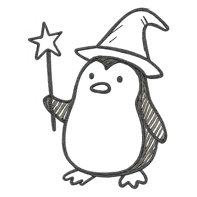 penguin wizard sticker
