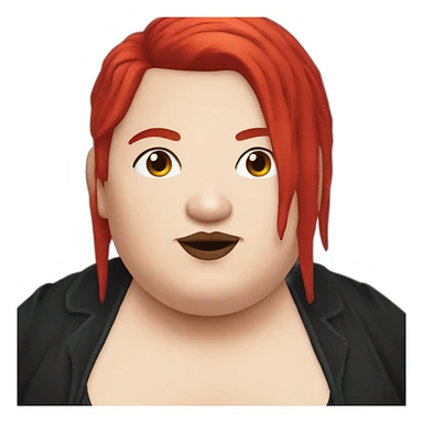 fat goth with red hair sticker