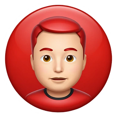 Elon Musk as an apple style emoji sticker